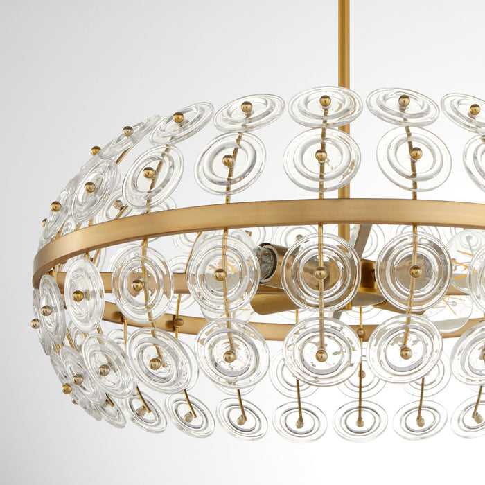 Myhouse Lighting Cyan - 11959 - Four Light Pendant - Selena - Aged Brass