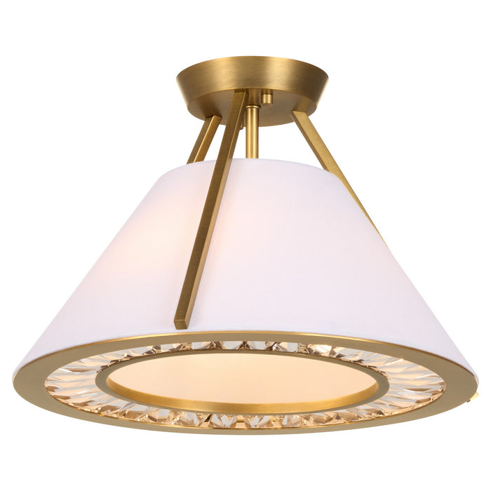 Myhouse Lighting Quorum - 2382-3-47 - Three Light Semi-Flush Mount - Gorham - Brushed Brass