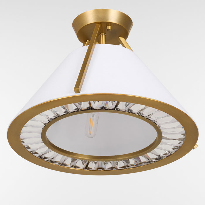 Myhouse Lighting Quorum - 2382-3-47 - Three Light Semi-Flush Mount - Gorham - Brushed Brass