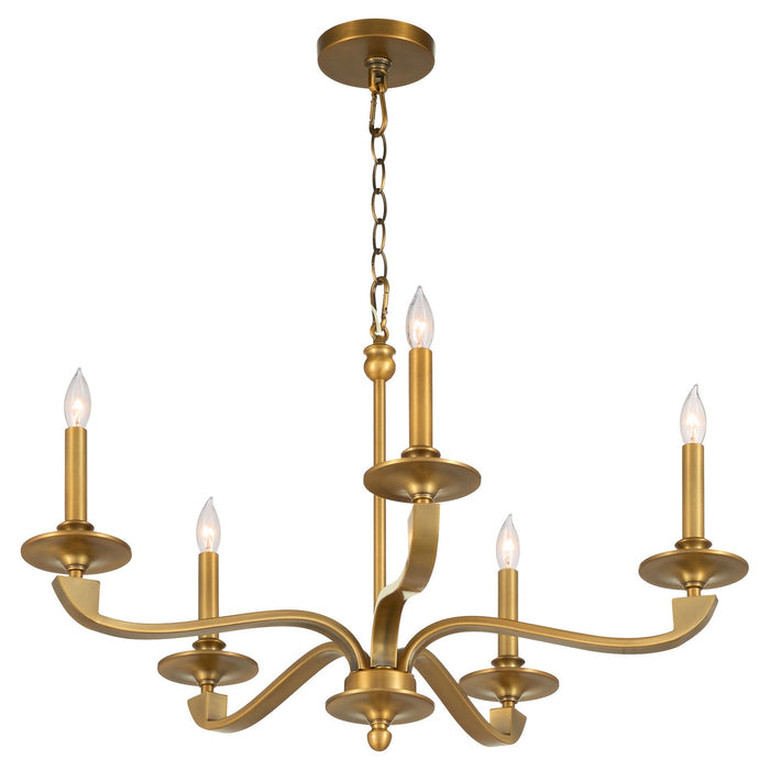 Myhouse Lighting Quorum - 6240-5-47 - Five Light Chandelier - Chantelle - Brushed Brass