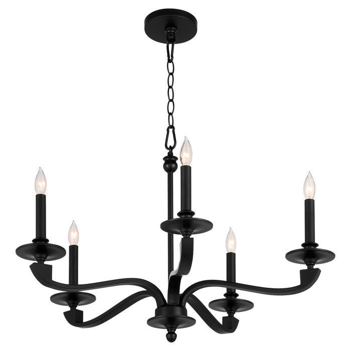 Myhouse Lighting Quorum - 6240-5-59 - Five Light Chandelier - Chantelle - Matte Black