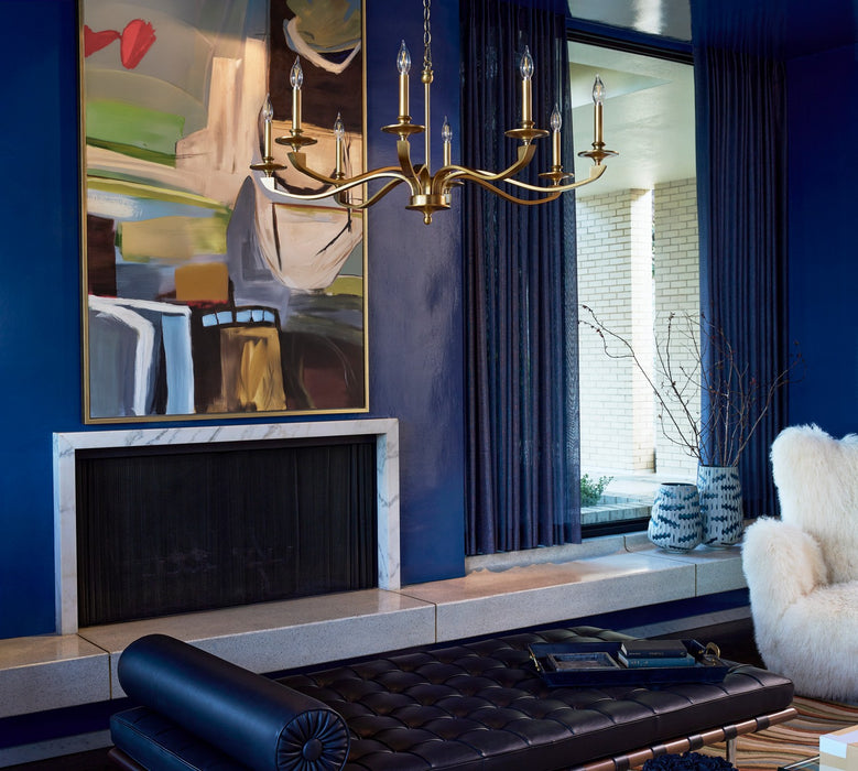 Myhouse Lighting Quorum - 6240-8-47 - Eight Light Chandelier - Chantelle - Brushed Brass