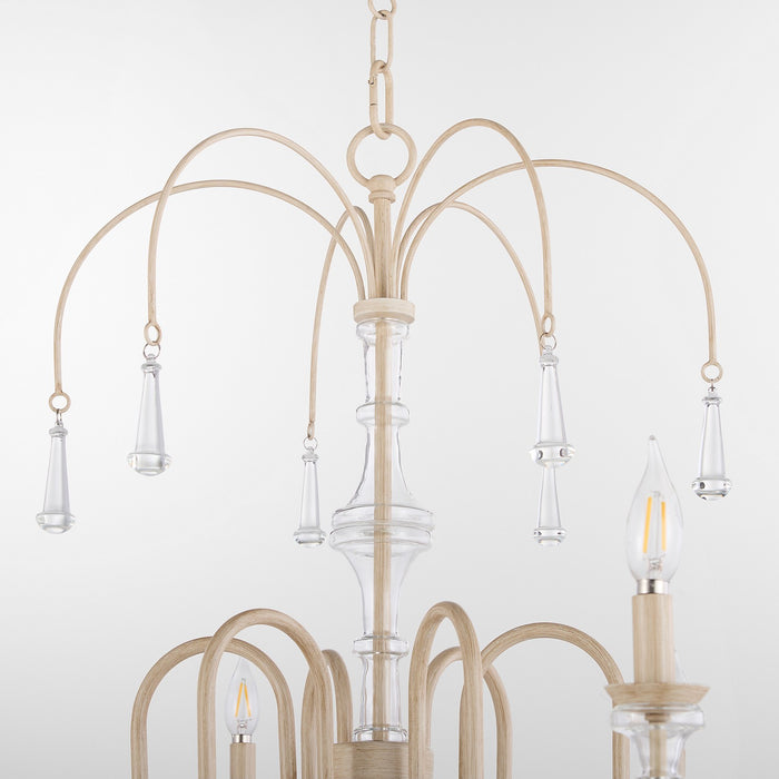 Myhouse Lighting Quorum - 685-6-52 - Six Light Chandelier - Clasica - Washed Oak