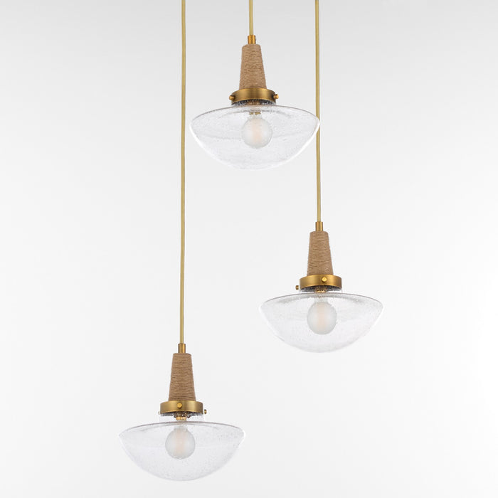 Myhouse Lighting Quorum - 692-3-47 - Three Light Pendant - Stockport - Brushed Brass