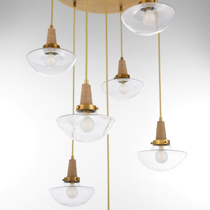 Myhouse Lighting Quorum - 692-7-47 - Seven Light Pendant - Stockport - Brushed Brass