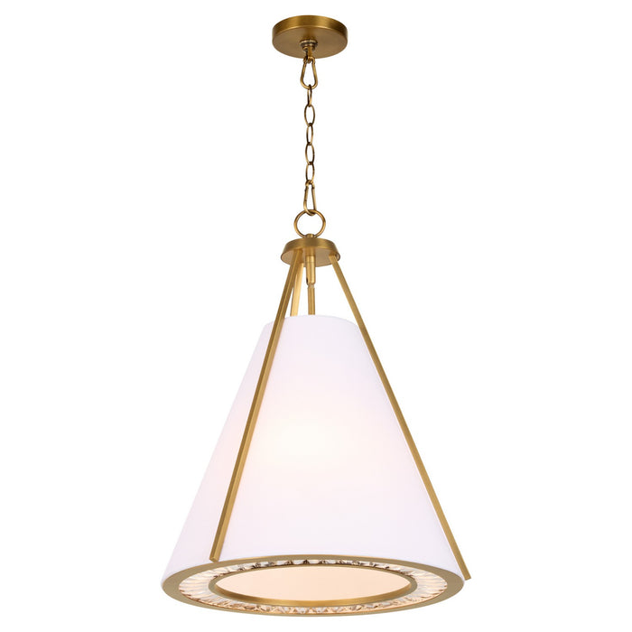 Myhouse Lighting Quorum - 8382-3-47 - Three Light Pendant - Gorham - Brushed Brass