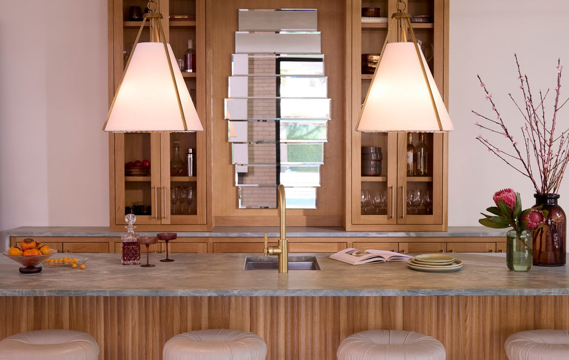 Myhouse Lighting Quorum - 8382-3-47 - Three Light Pendant - Gorham - Brushed Brass