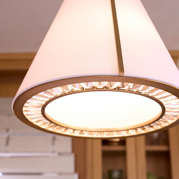 Myhouse Lighting Quorum - 8382-3-47 - Three Light Pendant - Gorham - Brushed Brass