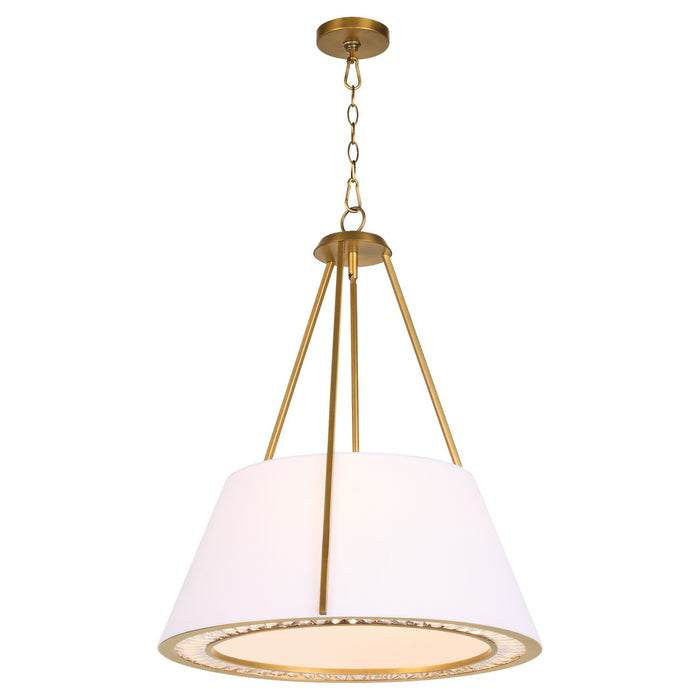 Myhouse Lighting Quorum - 8382-4-47 - Four Light Pendant - Gorham - Brushed Brass