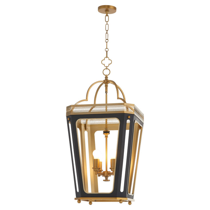 Myhouse Lighting Quorum - 840-4-5947 - Four Light Pendant - Loire - Matte Black|Brushed Brass