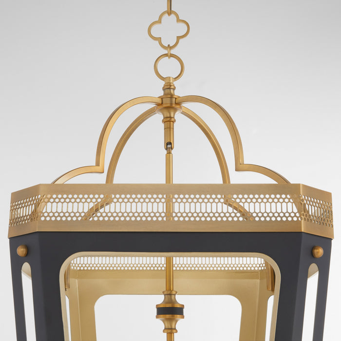 Myhouse Lighting Quorum - 840-4-5947 - Four Light Pendant - Loire - Matte Black|Brushed Brass