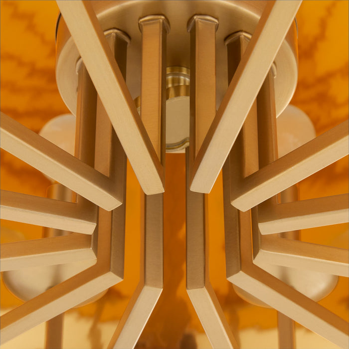 Myhouse Lighting Quorum - 8562-12-80 - 12 Light Pendant - Karnes - Aged Brass