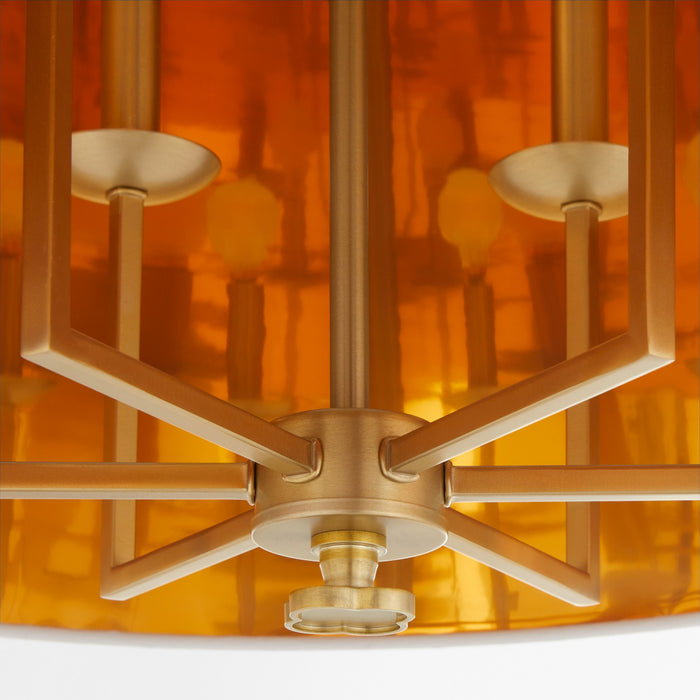 Myhouse Lighting Quorum - 8562-6-80 - Six Light Pendant - Karnes - Aged Brass