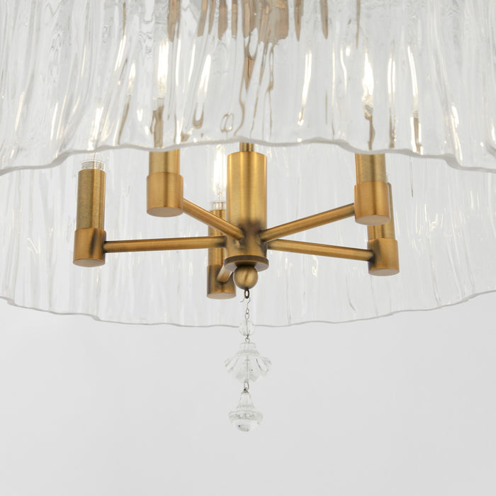 Myhouse Lighting Quorum - 893-5-47 - Five Light Pendant - Meriam - Brushed Brass
