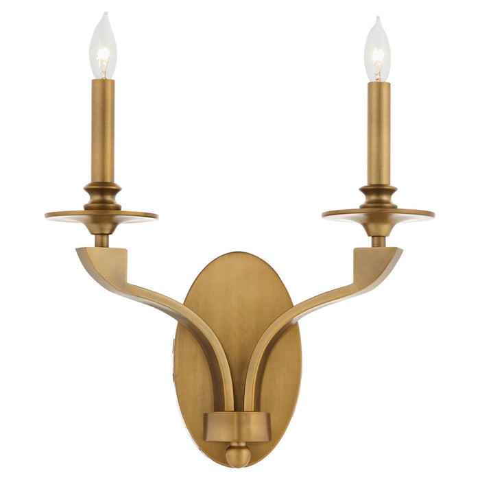 Myhouse Lighting Quorum - 5240-2-47 - Two Light Wall Mount - Chantelle - Brushed Brass