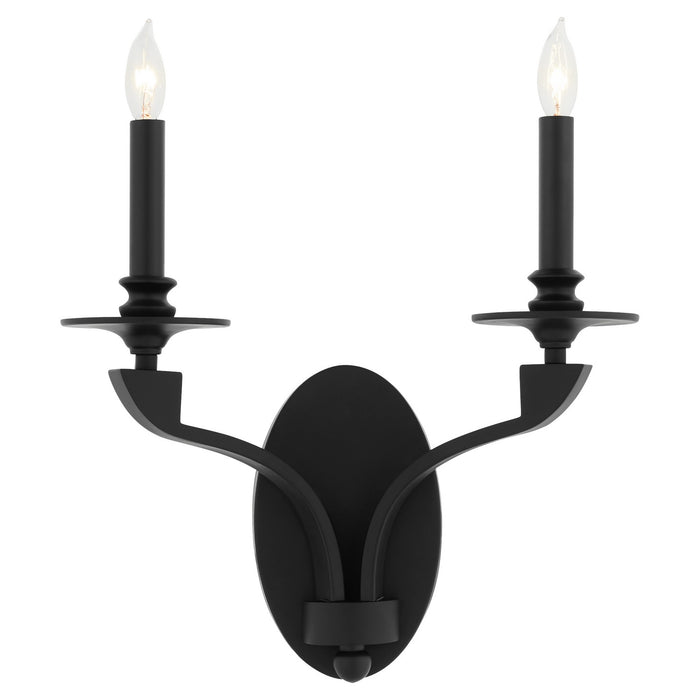 Myhouse Lighting Quorum - 5240-2-59 - Two Light Wall Mount - Chantelle - Matte Black