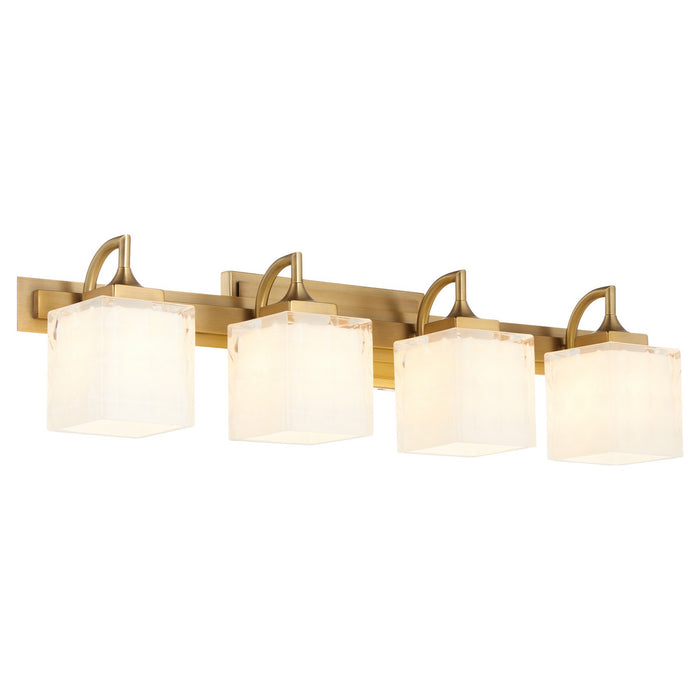 Myhouse Lighting Quorum - 5502-4-47 - Four Light Vanity - Diamonte - Brushed Brass