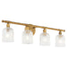 Myhouse Lighting Quorum - 593-4-47 - Four Light Vanity - Meriam - Brushed Brass