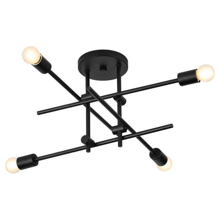 Myhouse Lighting Quorum - 3-696-15 - Four Light Semi-Flush Mount - Mika - Black