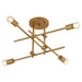 Myhouse Lighting Quorum - 3-696-56 - Four Light Semi-Flush Mount - Mika - Brushed Brass