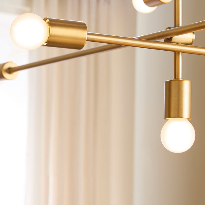 Myhouse Lighting Quorum - 3-697-56 - Ten Light Chandelier - Mika - Brushed Brass