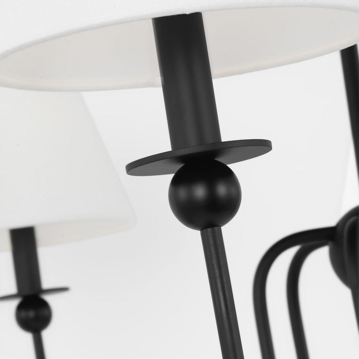 Myhouse Lighting Visual Comfort Studio - DJC1246MBK - Six Light Chandelier - Elsay - Midnight Black