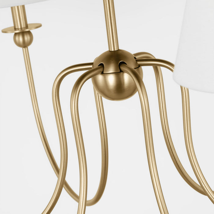 Myhouse Lighting Visual Comfort Studio - DJC1246SB - Six Light Chandelier - Elsay - Satin Brass