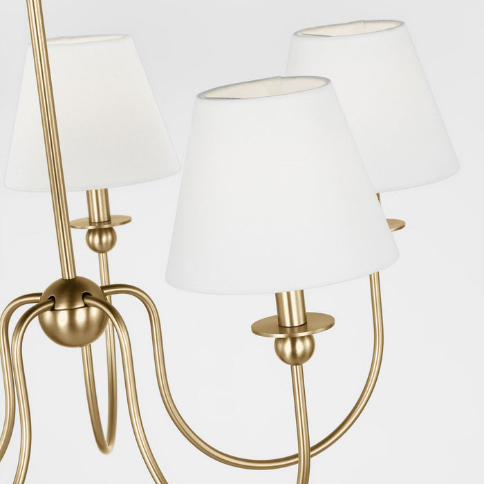 Myhouse Lighting Visual Comfort Studio - DJC1255SB - Five Light Chandelier - Elsay - Satin Brass