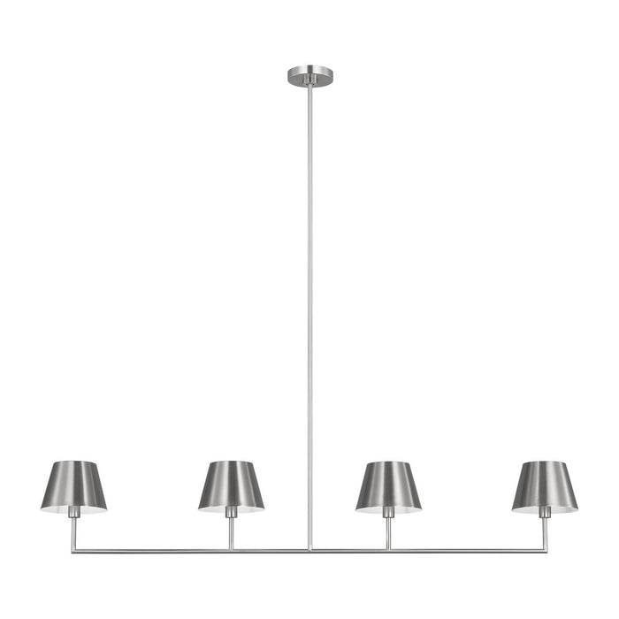 Myhouse Lighting Visual Comfort Studio - DJC1274BS - Four Light Linear Chandelier - Ender - Brushed Nickel