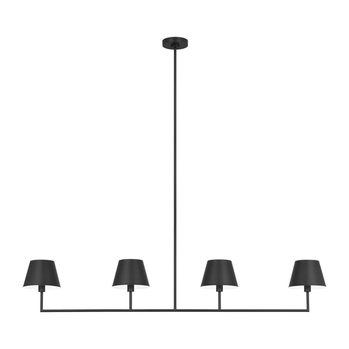 Myhouse Lighting Visual Comfort Studio - DJC1274MBK - Four Light Linear Chandelier - Ender - Midnight Black