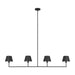 Myhouse Lighting Visual Comfort Studio - DJC1274MBK - Four Light Linear Chandelier - Ender - Midnight Black