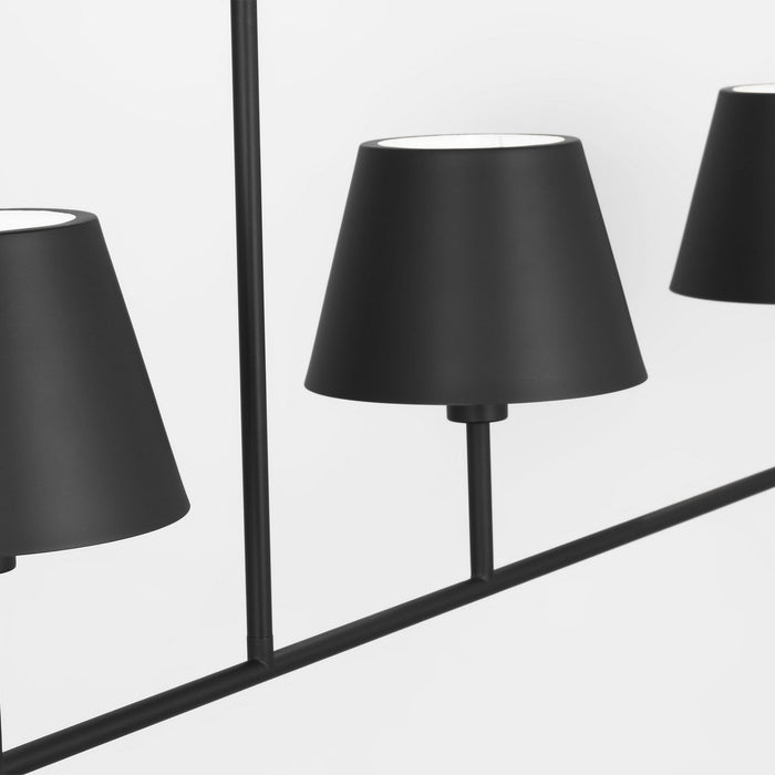 Myhouse Lighting Visual Comfort Studio - DJC1274MBK - Four Light Linear Chandelier - Ender - Midnight Black