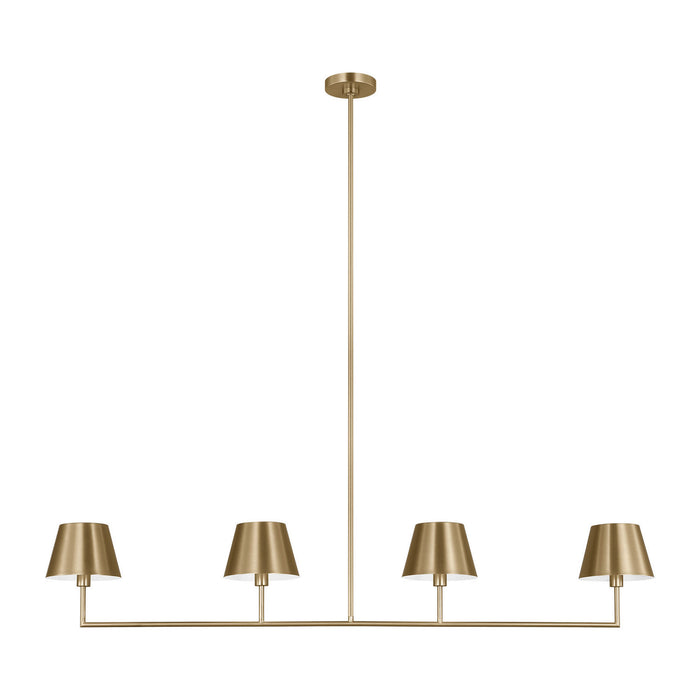 Myhouse Lighting Visual Comfort Studio - DJC1274SB - Four Light Linear Chandelier - Ender - Satin Brass