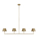 Myhouse Lighting Visual Comfort Studio - DJC1274SB - Four Light Linear Chandelier - Ender - Satin Brass