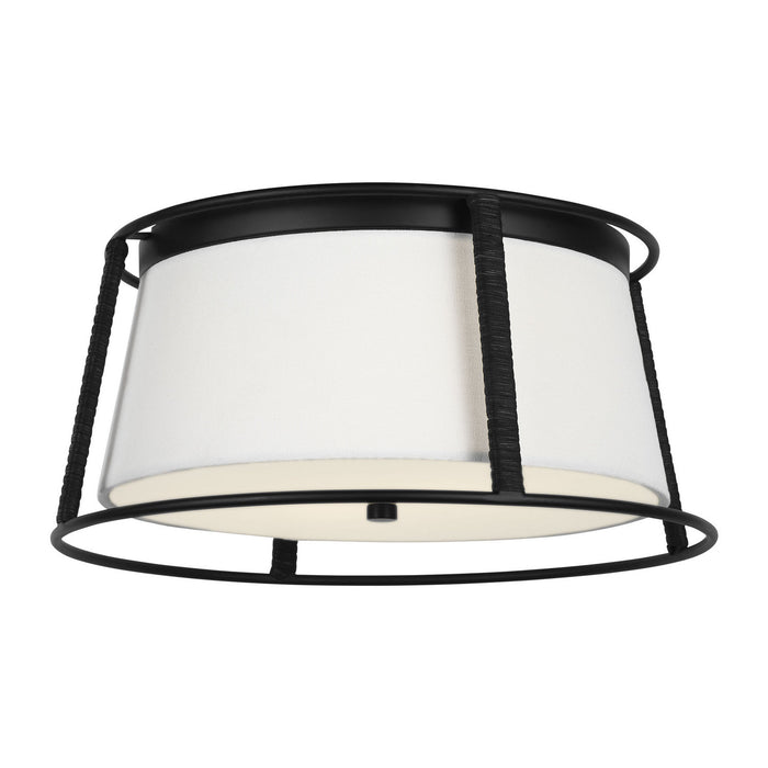 Myhouse Lighting Visual Comfort Studio - DJF1002MBK - Two Light Flush Mount - Cortes - Midnight Black