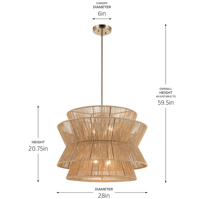 Myhouse Lighting Kichler - 52735CPZ - Four Light Pendant - Ophira - Champagne Bronze