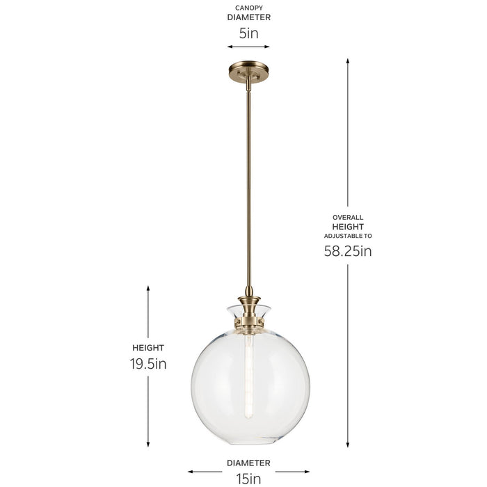 Myhouse Lighting Kichler - 52779CPZCLR - One Light Pendant - Laria - Champagne Bronze
