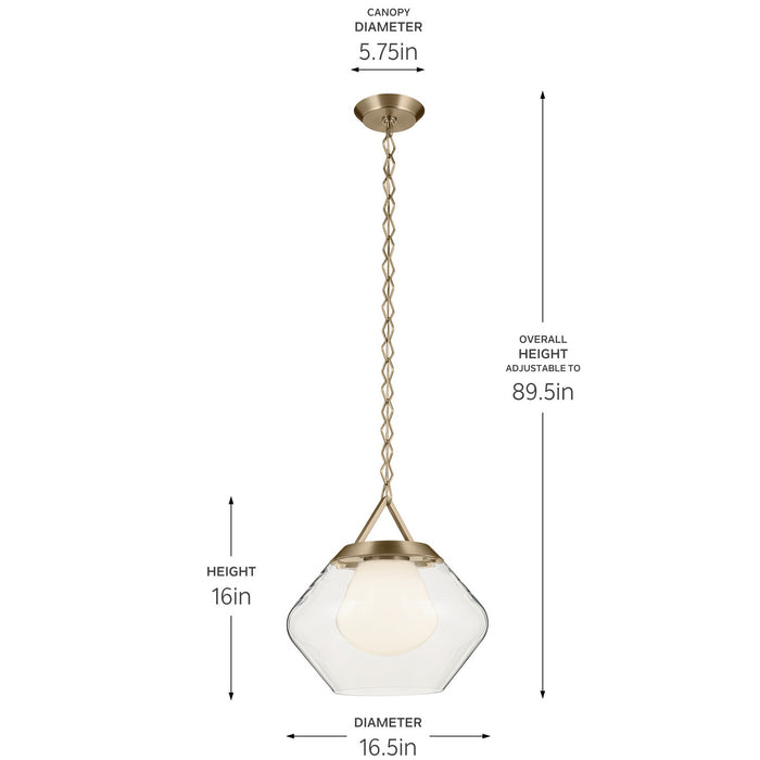 Myhouse Lighting Kichler - 52783CPZ - One Light Pendant - Nella - Champagne Bronze