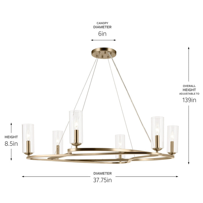 Myhouse Lighting Kichler - 52771CPZ - Six Light Chandelier - Harpin - Champagne Bronze
