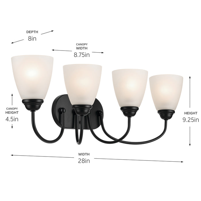 Myhouse Lighting Kichler - 45640BK - Four Light Bath - Jolie - Black