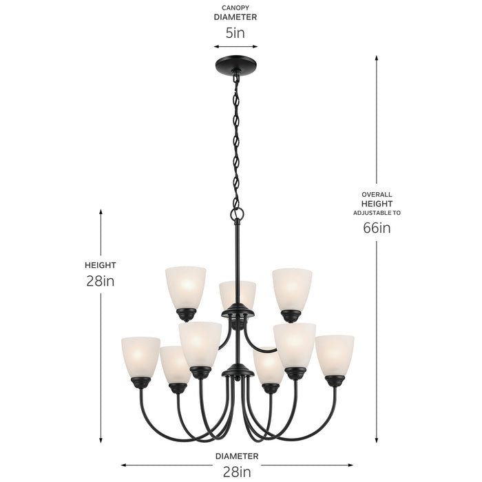 Myhouse Lighting Kichler - 43639BK - Nine Light Chandelier - Jolie - Black