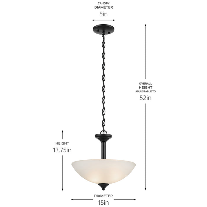 Myhouse Lighting Kichler - 43641BK - Two Light Pendant/Semi Flush - Jolie - Black