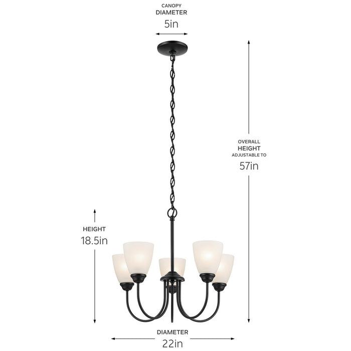 Myhouse Lighting Kichler - 43638BK - Five Light Chandelier - Jolie - Black