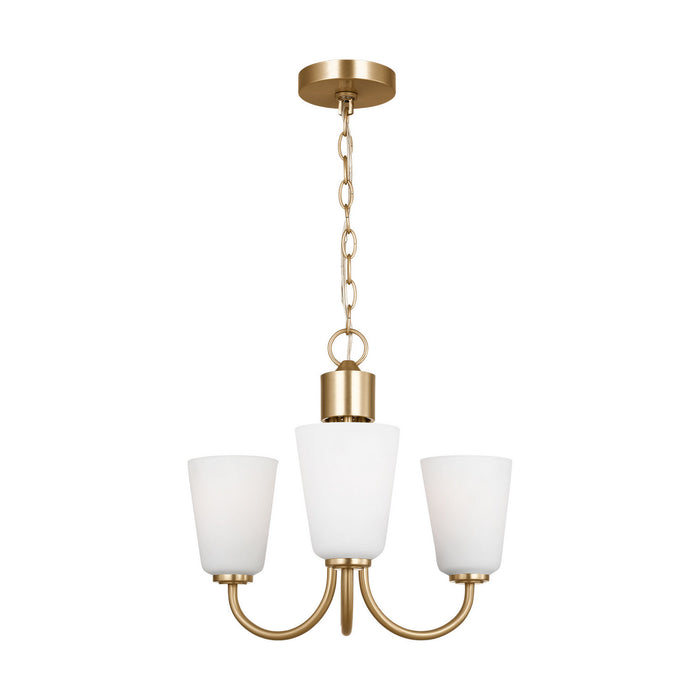 Myhouse Lighting Generation Lighting - GLC1123SB - Three Light Chandelier - Miles - Satin Brass