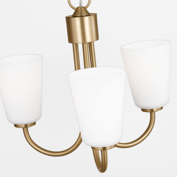 Myhouse Lighting Generation Lighting - GLC1123SB - Three Light Chandelier - Miles - Satin Brass