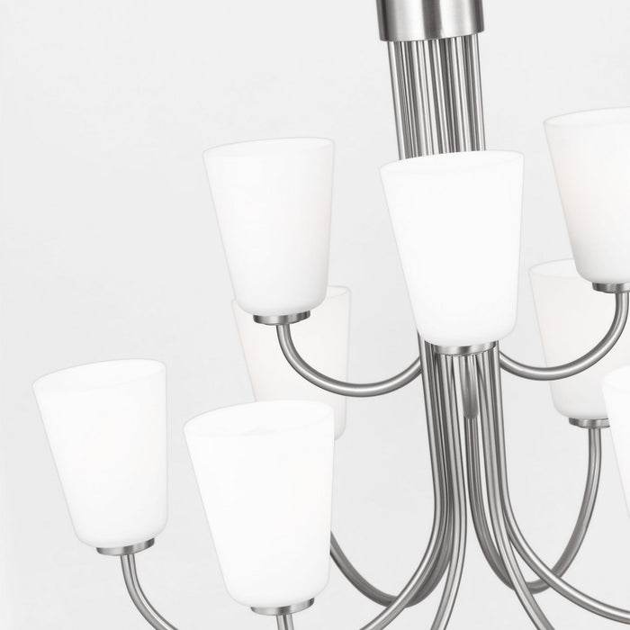 Myhouse Lighting Generation Lighting - GLC1139BS - Nine Light Chandelier - Miles - Brushed Nickel