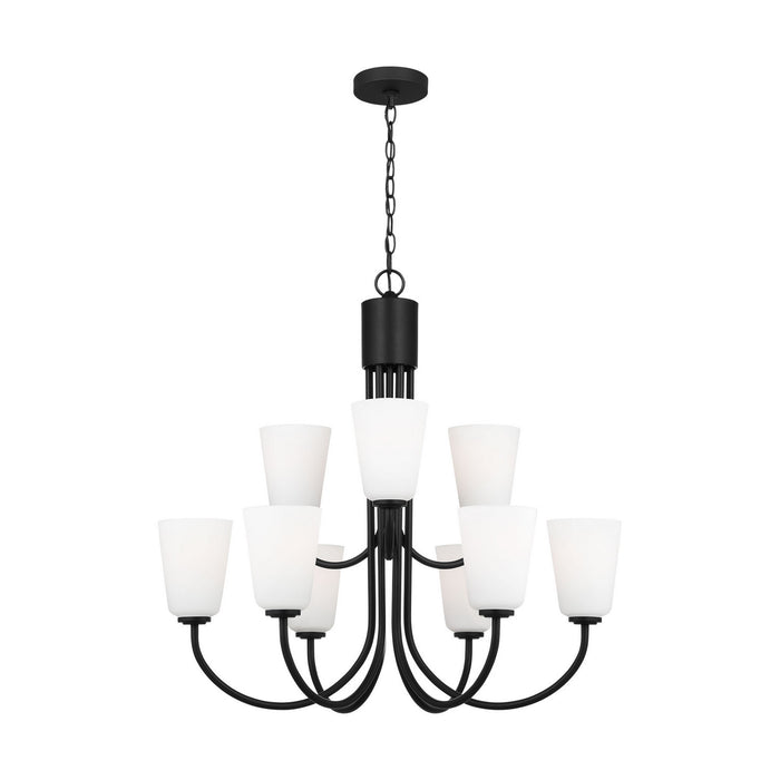 Myhouse Lighting Generation Lighting - GLC1139MBK - Nine Light Chandelier - Miles - Midnight Black