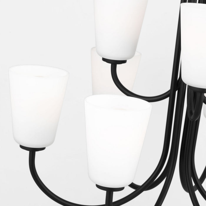 Myhouse Lighting Generation Lighting - GLC1139MBK - Nine Light Chandelier - Miles - Midnight Black
