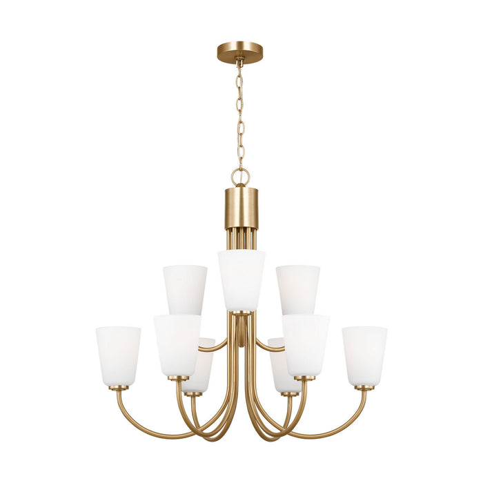 Myhouse Lighting Generation Lighting - GLC1139SB - Nine Light Chandelier - Miles - Satin Brass