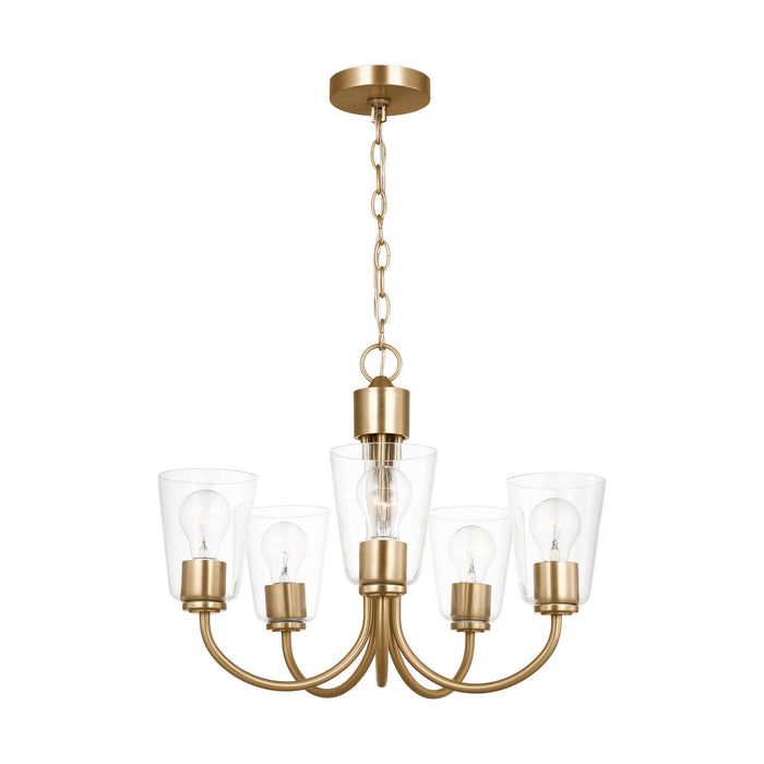 Myhouse Lighting Generation Lighting - GLC1145SB - Five Light Chandelier - Miles - Satin Brass